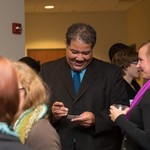 Guests making connections at the event